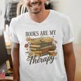Books Are My Therapy Vintage Book Lover Daisy Art Men's V-Neck T-Shirt Books Are My Therapy Vintage Book Lover Daisy Art Men's V-Neck T-Shirt