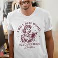 Books A Well-Read Woman Is A Dangerous Creature Women Premium Tri-Blend Men's V-Neck T-Shirt