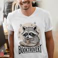 Booktrovert Raccoon Reading And Coffee For Book Lover Men's V-Neck T-Shirt Booktrovert Raccoon Reading And Coffee For Book Lover Men's V-Neck T-Shirt