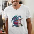 Bookworm Please I'm A Book Dragon Blue Dragon Men's V-Neck T-Shirt Bookworm Please I'm A Book Dragon Blue Dragon Men's V-Neck T-Shirt