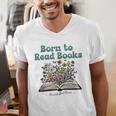 Born To Read Books Forced To Read Emails Book Lover Men's V-Neck T-Shirt