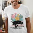 Cat Meme I Like Cats And Books And Maybe Three People Men's V-Neck T-Shirt Cat Meme I Like Cats And Books And Maybe Three People Men's V-Neck T-Shirt