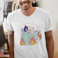 Cat Reading a Romance BookI Like My Books Extra Spicy Men's V-Neck T-Shirt