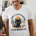 Cat Shirt Introvert Sorry I Can’t Go I’m An Indoor Cat Men's V-Neck T-Shirt