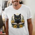 Cat For Women Book Lover Cute Cat And Book Men's V-Neck T-Shirt Cat For Women Book Lover Cute Cat And Book Men's V-Neck T-Shirt