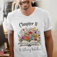 Chapter 11 Years Old 11th Birthday Wildflower Book Lover Men's V-Neck T-Shirt