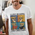Cheetah Love Reading And Cheetahs Kids Bookworm Men's V-Neck T-Shirt