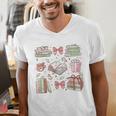 Christmas Book Lover Reading Reader Men Women Kids Xmas Men's V-Neck T-Shirt