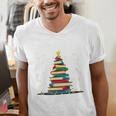 Christmas Tree Of Books Holiday Men's V-Neck T-Shirt Christmas Tree Of Books Holiday Men's V-Neck T-Shirt