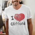 Clifford The Big Red Dog I Heart Clifford Childrens Books Men's V-Neck T-Shirt Clifford The Big Red Dog I Heart Clifford Childrens Books Men's V-Neck T-Shirt