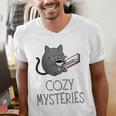 Cozy Mysteries Coffee And Novel For Book Lovers Men's V-Neck T-Shirt Cozy Mysteries Coffee And Novel For Book Lovers Men's V-Neck T-Shirt