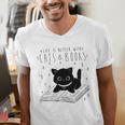 Cute Cats And Books Aesthetic Feline Reader Graphic Premium Tri-Blend Men's V-Neck T-Shirt Cute Cats And Books Aesthetic Feline Reader Graphic Premium Tri-Blend Men's V-Neck T-Shirt
