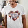 Cute Just A Girl Who Loves Books Heart Shape Reader Men's V-Neck T-Shirt