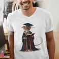 Cute Mouse Reading Book Graduation Men's V-Neck T-Shirt Cute Mouse Reading Book Graduation Men's V-Neck T-Shirt