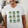 Cute Shamrock Reading Books St Patrick's Day Teacher Reading Men's V-Neck T-Shirt Cute Shamrock Reading Books St Patrick's Day Teacher Reading Men's V-Neck T-Shirt