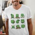 Cute Shamrock Reading St Patricks Day Teacher Book Lovers Men's V-Neck T-Shirt Cute Shamrock Reading St Patricks Day Teacher Book Lovers Men's V-Neck T-Shirt