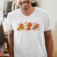 Cute Turkey Reading Book Librarian Bookworm Thanksgiving Men Men's V-Neck T-Shirt
