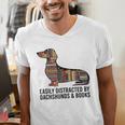 Dachshund Dog Dachshund Decor Books Nerds Dachshund Men's V-Neck T-Shirt