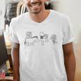 Disney Winnie The Pooh Eeyore Pooh & Piglet Carrying Books Men's V-Neck T-Shirt