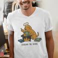 Dog Cooking The Books Men's V-Neck T-Shirt