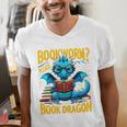 Dragon Bookworm Please I'm A Book Dragon Men's V-Neck T-Shirt Dragon Bookworm Please I'm A Book Dragon Men's V-Neck T-Shirt