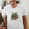 Easily Distracted By Books And Dragons Graphic Premium Men's V-Neck T-Shirt Easily Distracted By Books And Dragons Graphic Premium Men's V-Neck T-Shirt