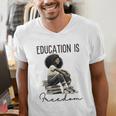 Education Is Freedom Teacher Women Books Black History Men's V-Neck T-Shirt