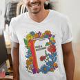 Equal Rights Book Flower Resist Feminist LGBTQ Floral Men's V-Neck T-Shirt