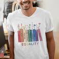 Equality Flower Books Equal Rights Social Justice Feminist Men's V-Neck T-Shirt