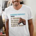 Equinetrovert Definition Equine Horse Riding Introvert Men's V-Neck T-Shirt