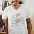 Even Her Books Were Naughty Santa Reading Christmas Men's V-Neck T-Shirt Even Her Books Were Naughty Santa Reading Christmas Men's V-Neck T-Shirt