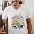 Every Bunny Loves To Read Easter Cute Reading Books Lover Men's V-Neck T-Shirt