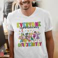 Everyone Communicates Differently Book Teacher Outfit Men's V-Neck T-Shirt