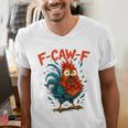 F-Caw-F Rooster F Awk F Chicken Coffee Romance Books Lover Men's V-Neck T-Shirt