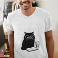 First Of All I’m A Delight Cute Cat Books Coffee Humor Men's V-Neck T-Shirt First Of All I’m A Delight Cute Cat Books Coffee Humor Men's V-Neck T-Shirt