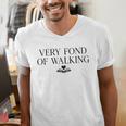 Very Fond Of Walking Book Lover Mom Walking Bookish Men's V-Neck T-Shirt Very Fond Of Walking Book Lover Mom Walking Bookish Men's V-Neck T-Shirt