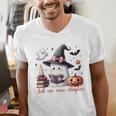 Ghost Reading Book Coquette Bow Halloween Girl Toddler Kid Premium Men's V-Neck T-Shirt