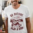 Go Outside Read a Book Vintage Bibliophiles Men's V-Neck T-Shirt
