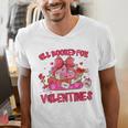 Groovy All Booked For Valentines Books Pink Coquette Bow Men's V-Neck T-Shirt Groovy All Booked For Valentines Books Pink Coquette Bow Men's V-Neck T-Shirt