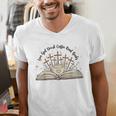 Groovy Flowers Love God Drink Coffee Read Books Christian Men's V-Neck T-Shirt