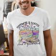 Happiness Is Coffee And a Good Book Women Love Reading Book Men's V-Neck T-Shirt Happiness Is Coffee And a Good Book Women Love Reading Book Men's V-Neck T-Shirt