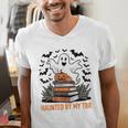 Haunted By My TBR Boo Halloween Book Lover Librarian Men's V-Neck T-Shirt