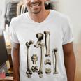 Hip And Leg Bones Book Print Vintage Human Bones Men's V-Neck T-Shirt Hip And Leg Bones Book Print Vintage Human Bones Men's V-Neck T-Shirt