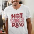 Hot Girls Read Book Lover Feminist Reader Premium Tri-Blend Men's V-Neck T-Shirt