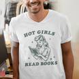 Hot Girls Read Books Bookish Booklover Christmas Men's V-Neck T-Shirt