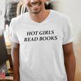 Hot Girls Read Books Confident Reading Bookworm Girl Men's V-Neck T-Shirt