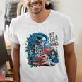 Hot Tea & Spicy Books Skeleton Reader Men's V-Neck T-Shirt