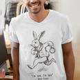 I'm Late I'm Late Rabbit From Alice Wonderland Book Men's V-Neck T-Shirt