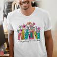 It's A Good Day To Read A Book Floral Book Lovers Librarian Men's V-Neck T-Shirt