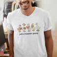 Just a Bookish Goose Cute Reading Geese For Book Fanatics Men's V-Neck T-Shirt